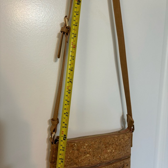 Sasha + Sofi Vegan Leather Crossbody Purse| Gold and Faux Cork| NWOT - Picture 13 of 14